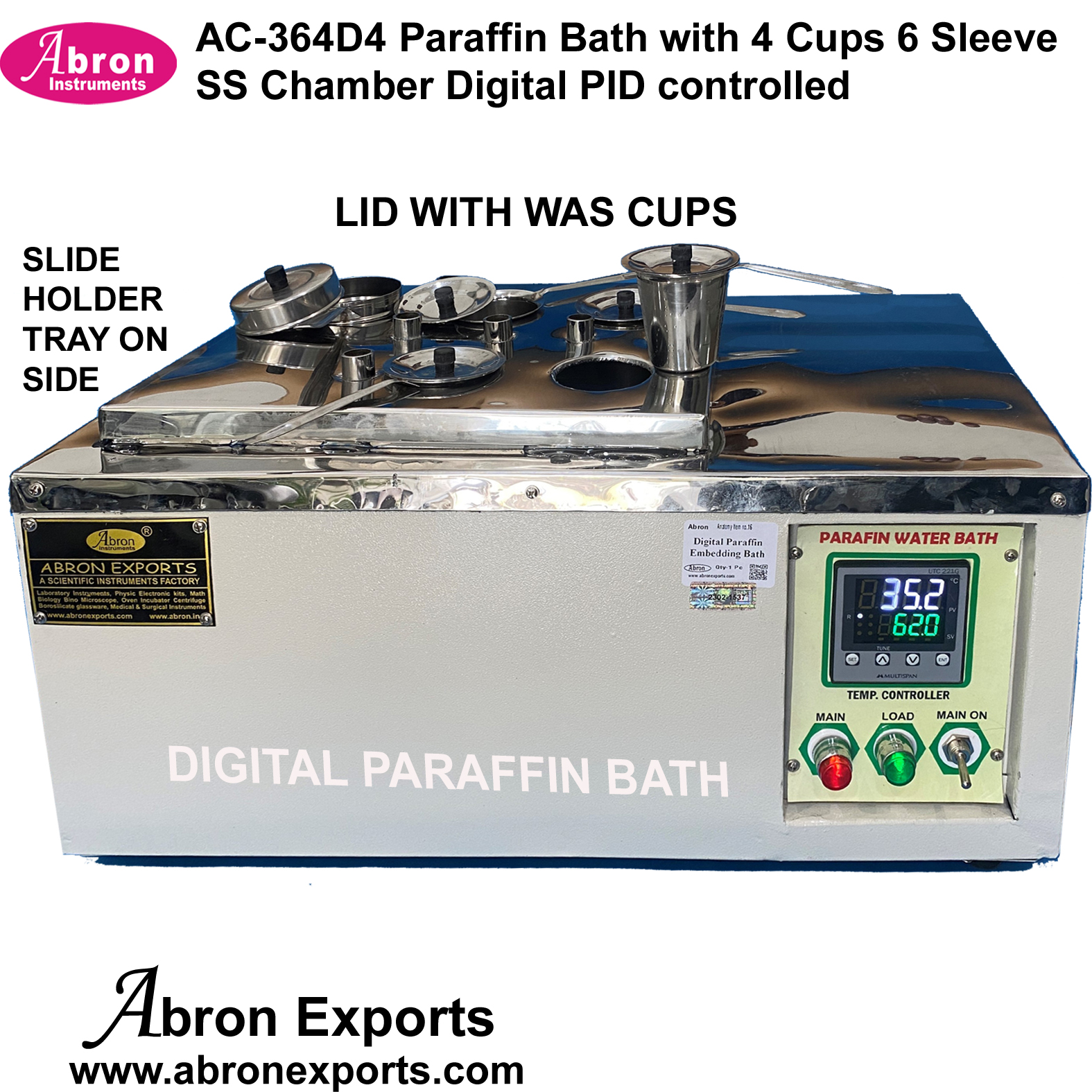 Paraffin Embedding Bath Digital 12 cups 14 Sleeves thermostatic 1 degree C with slide tray double walled AC-364C12D